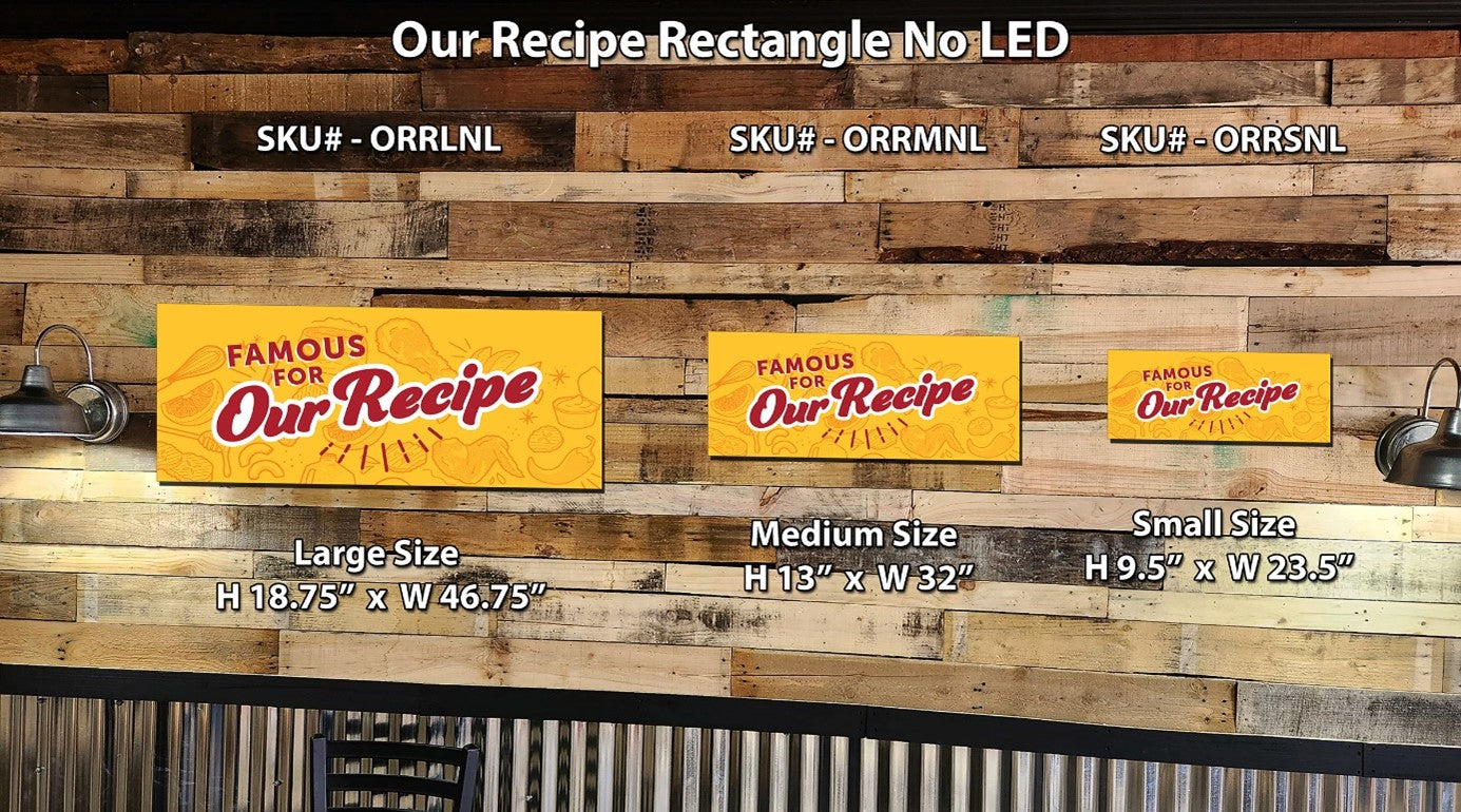 Famous for Our Recipe Rectangle