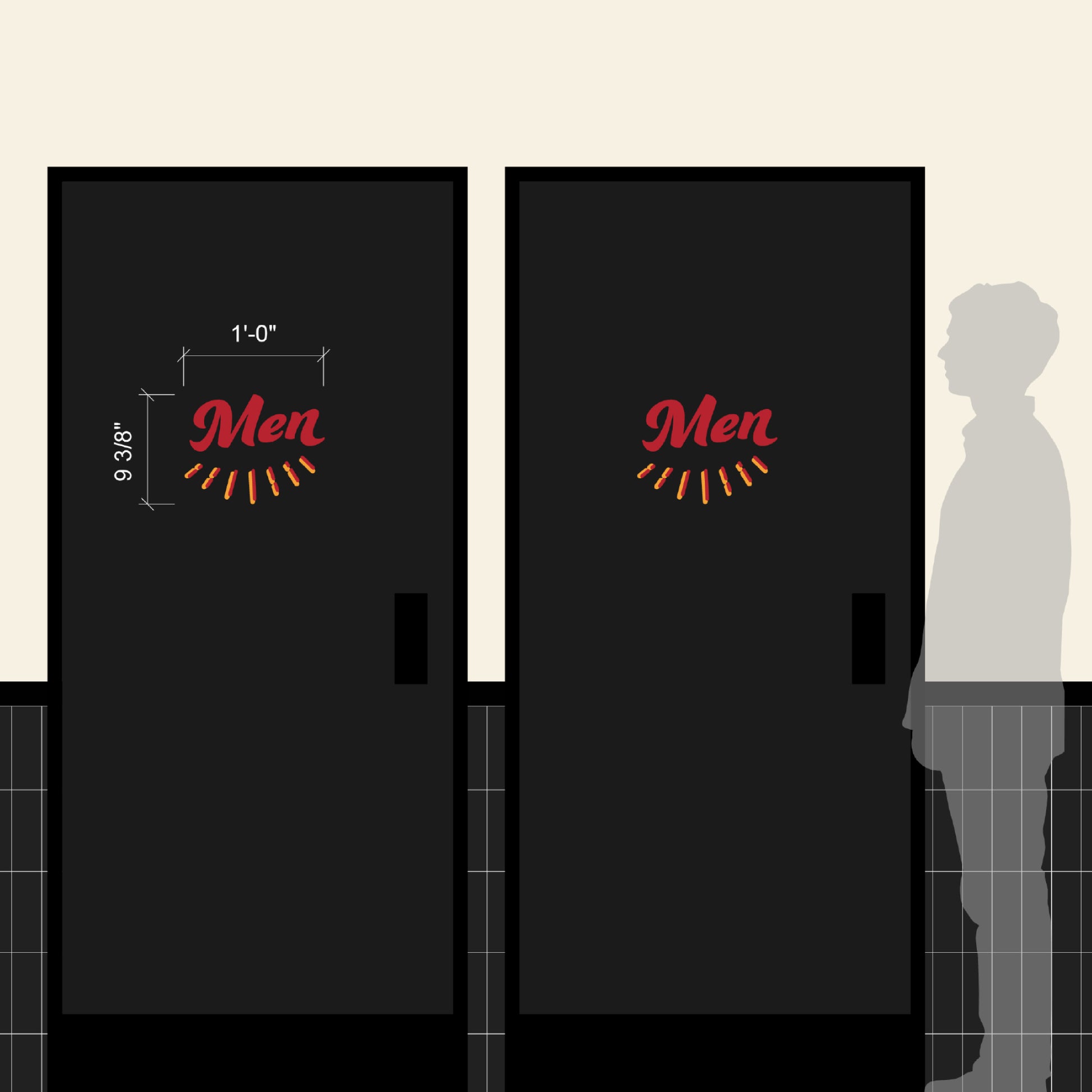 Men's Restroom Door Cling