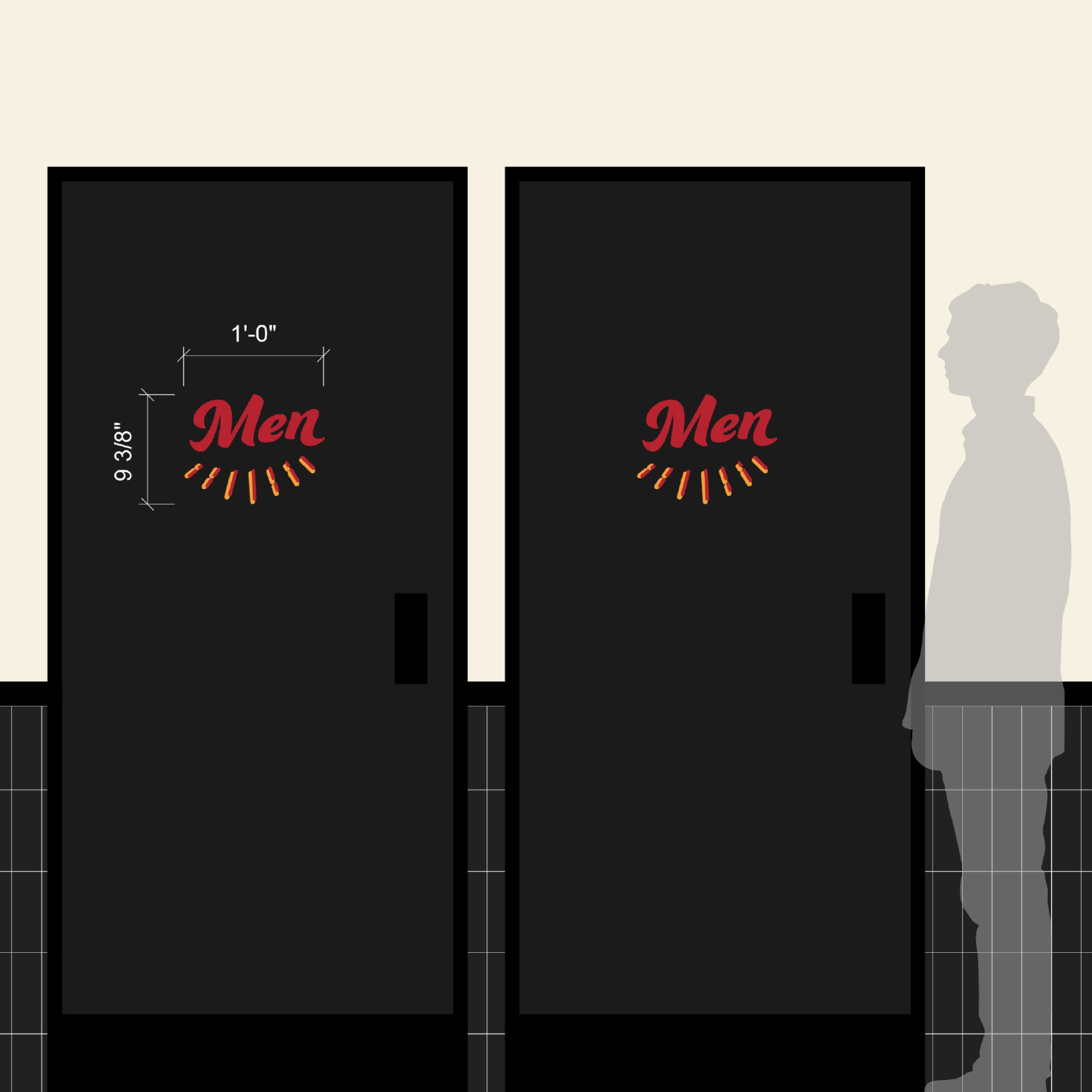 Men's Restroom Door Cling