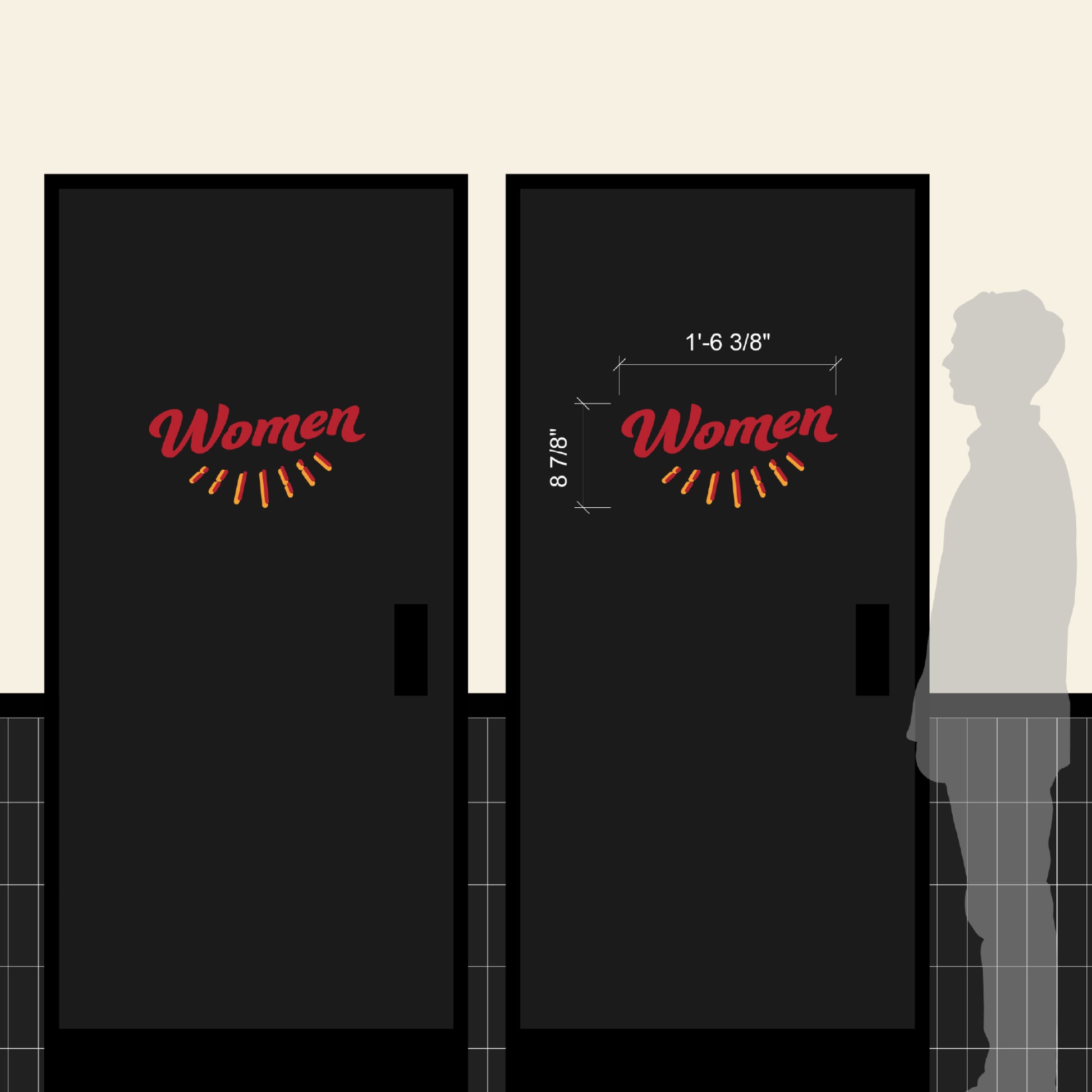 Women's Restroom Door Cling