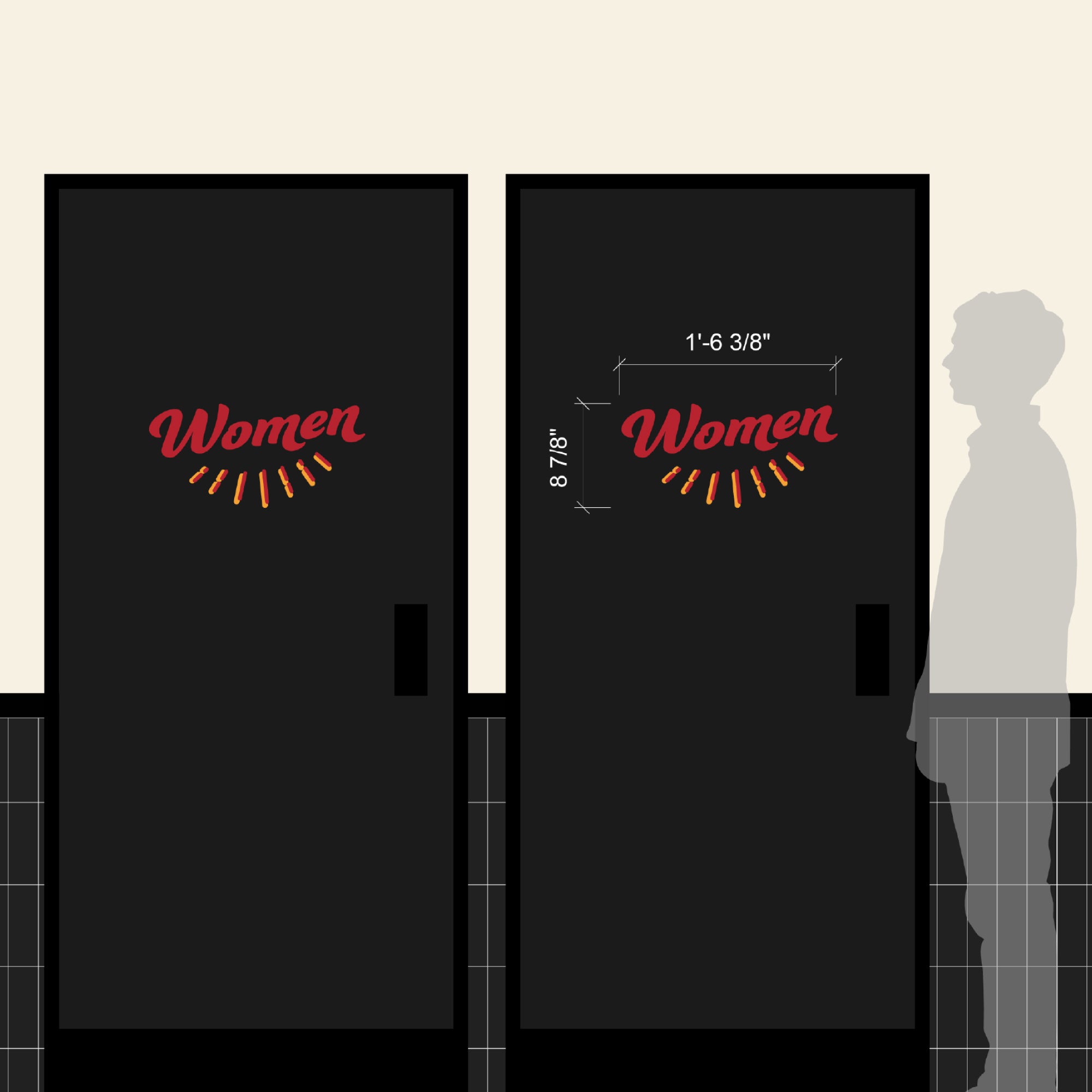 Women's Restroom Door Cling