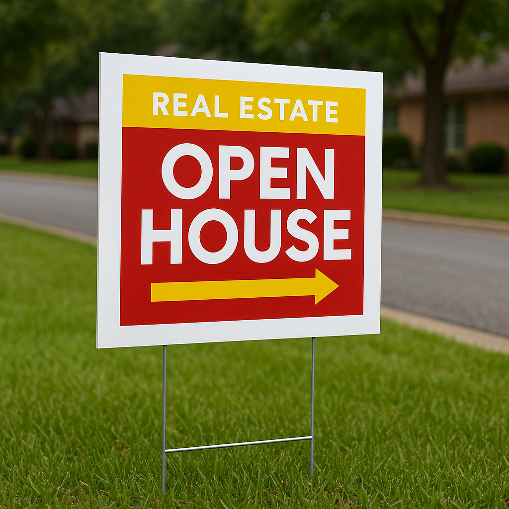 Real Estate Outdoor Yard Signs - Single Sided